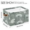 STAYTOP Grey White Dandelion Large Storage Basket Collapsible Storage Bins Waterproof Laundry Basket with Handle,Used for Home Closets, Offices, Bedrooms 2PCS view 3