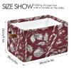 STAYTOP Christmas Balls and Holly Leaves (2) Large Storage Basket Collapsible Storage Bins Waterproof Laundry Basket with Handle,Used for Home Closets, Offices, Bedrooms 2PCS view 3