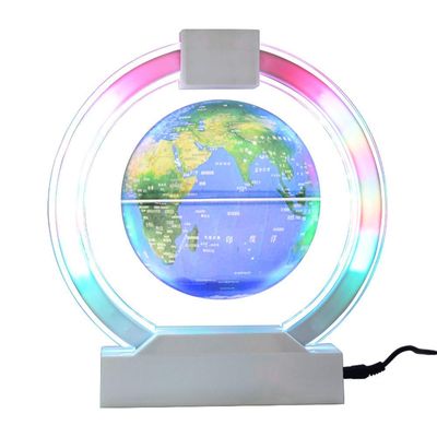 3UOOWWFA Geographical Globe, Floating Globe 6 Inch Colorful LED Levitating Globe Rotating Magnetic Mysterious Air World Map Home Decoration Crafts, Golden Colorful Light