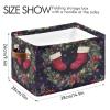 STAYTOP Watercolor Beautiful Christmas Wreath Large Storage Basket Collapsible Storage Bins Waterproof Laundry Basket with Handle,Used for Home Closets, Offices, Bedrooms 1PCS view 3