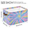 STAYTOP Color Tie Dye Large Storage Basket Collapsible Storage Bins Waterproof Laundry Basket with Handle,Used for Home Closets, Offices, Bedrooms 2PCS view 3