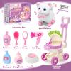 G.C Cat Toys for Kids Girls, Electronic Interactive Stuffed Cat Walk Meow and Wag Tail with Stroller Pet Care Accessories Toys Pretend Play Birthday Gifts for Toddlers Girls 3 4 5 6 7 8 Year Old view 2