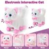 G.C Cat Toys for Kids Girls, Electronic Interactive Stuffed Cat Walk Meow and Wag Tail with Stroller Pet Care Accessories Toys Pretend Play Birthday Gifts for Toddlers Girls 3 4 5 6 7 8 Year Old view 3