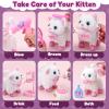G.C Cat Toys for Kids Girls, Electronic Interactive Stuffed Cat Walk Meow and Wag Tail with Stroller Pet Care Accessories Toys Pretend Play Birthday Gifts for Toddlers Girls 3 4 5 6 7 8 Year Old view 4
