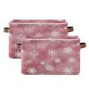 STAYTOP Beautiful Christmas Snowflakes Large Storage Basket Collapsible Storage Bins Waterproof Laundry Basket with Handle,Used for Home Closets, Offices, Bedrooms 2PCS view 1