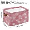 STAYTOP Beautiful Christmas Snowflakes Large Storage Basket Collapsible Storage Bins Waterproof Laundry Basket with Handle,Used for Home Closets, Offices, Bedrooms 2PCS view 3