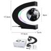 3UOOWWFA Geographical Globe, Floating Globe with LED Light C-Shaped Magnetic Levitation Colorful LED Light Educational Gift Tool Home Office Desk Decoration, Silver view 3