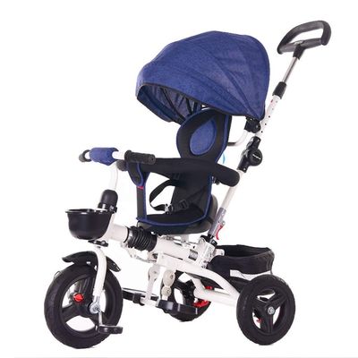3UOOWWFA Tricycle Trike, Swivel Seat Children's Multifunctional Tricycle Titanium Empty Wheel, 1-6 Years Old Baby Outdoor Tricycle, 3 Colors, 52 x 39cm (Color: Blue)
