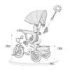 3UOOWWFA Tricycle Trike, Swivel Seat Children's Multifunctional Tricycle Titanium Empty Wheel, 1-6 Years Old Baby Outdoor Tricycle, 3 Colors, 52 x 39cm (Color: Blue) view 4