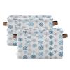 STAYTOP Dreamy Christmas Snowflakes Large Storage Basket Collapsible Storage Bins Waterproof Laundry Basket with Handle,Used for Home Closets, Offices, Bedrooms 2PCS view 1