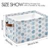 STAYTOP Dreamy Christmas Snowflakes Large Storage Basket Collapsible Storage Bins Waterproof Laundry Basket with Handle,Used for Home Closets, Offices, Bedrooms 2PCS view 3