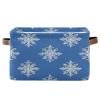 STAYTOP Beautiful Christmas Snowflakes Large Storage Basket Collapsible Storage Bins Waterproof Laundry Basket with Handle,Used for Home Closets, Offices, Bedrooms 1PCS view 1