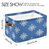 STAYTOP Beautiful Christmas Snowflakes Large Storage Basket Collapsible Storage Bins Waterproof Laundry Basket with Handle,Used for Home Closets, Offices, Bedrooms 1PCS view 3