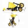 3UOOWWFA Tricycle Trike Kids Outdoor Yellow Tricycle, 1-6 Years Old Girls Boys 4 in 1 Push Handle Tricycle, Kids' Sunshade Trike view 3