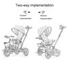 3UOOWWFA Tricycle Trike Outdoor Children's Tricycle, Beginner 4 in 1 with Push Handle Tricycle, Sunshade Trike for 1-6 Years Old Kids, Seat Steering, Music Head Design, 2 Colors (Color: Red) view 4