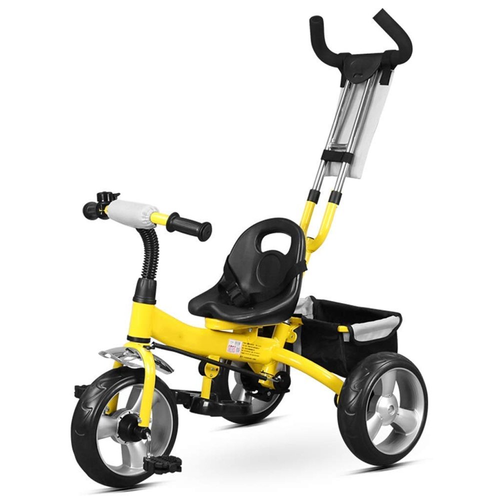 3UOOWWFA Tricycle Trike Kids Outdoor Tricycle, 1-6 Years Old Girls Boys 4 in 1 with Push Handle Tricycle, Kids' Sunshade Trike (Color: White)