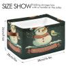 STAYTOP Merry Christmas Lovely Snowman Large Storage Basket Collapsible Storage Bins Waterproof Laundry Basket with Handle,Used for Home Closets, Offices, Bedrooms 1PCS view 3