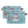 STAYTOP Cute Christmas Snowman Large Storage Basket Collapsible Storage Bins Waterproof Laundry Basket with Handle,Used for Home Closets, Offices, Bedrooms 2PCS view 1