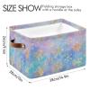 STAYTOP Dreamy Christmas Snowflakes Large Storage Basket Collapsible Storage Bins Waterproof Laundry Basket with Handle,Used for Home Closets, Offices, Bedrooms 2PCS view 3