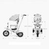 3UOOWWFA Tricycle Trike Kids Outdoor Tricycle, 1-6 Years Old Girls Boys 4 in 1 with Push Handle Tricycle, Kids' Sunshade Trike with Plated Push Rod, 4 Colors (Color: White) view 3