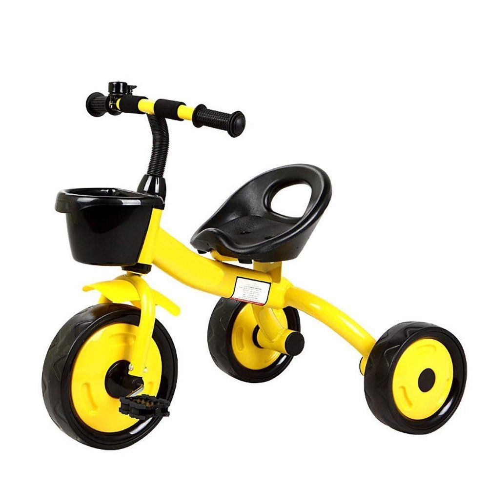 3UOOWWFA Tricycle Trike, Multifunctional Children's Tricycle, Outdoor Tricycle for Babies 2-5 Years Old, 58x73cm (Color: Yellow)