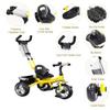 3UOOWWFA Tricycle Trike - 2in1 Kids' Tricycle with Push Handle/Rubber Wheels/Safety Harness, for 1-5 Year Old Boys/Girls, Toddler Bike (Color: White) view 3