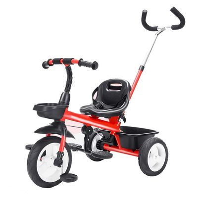 3UOOWWFA Tricycle Trike, Kids Toy Bike 1-5 Years Old Children Outdoor Red Hand Push Bike, with Adjustable Push Rod, 60x79x101cm
