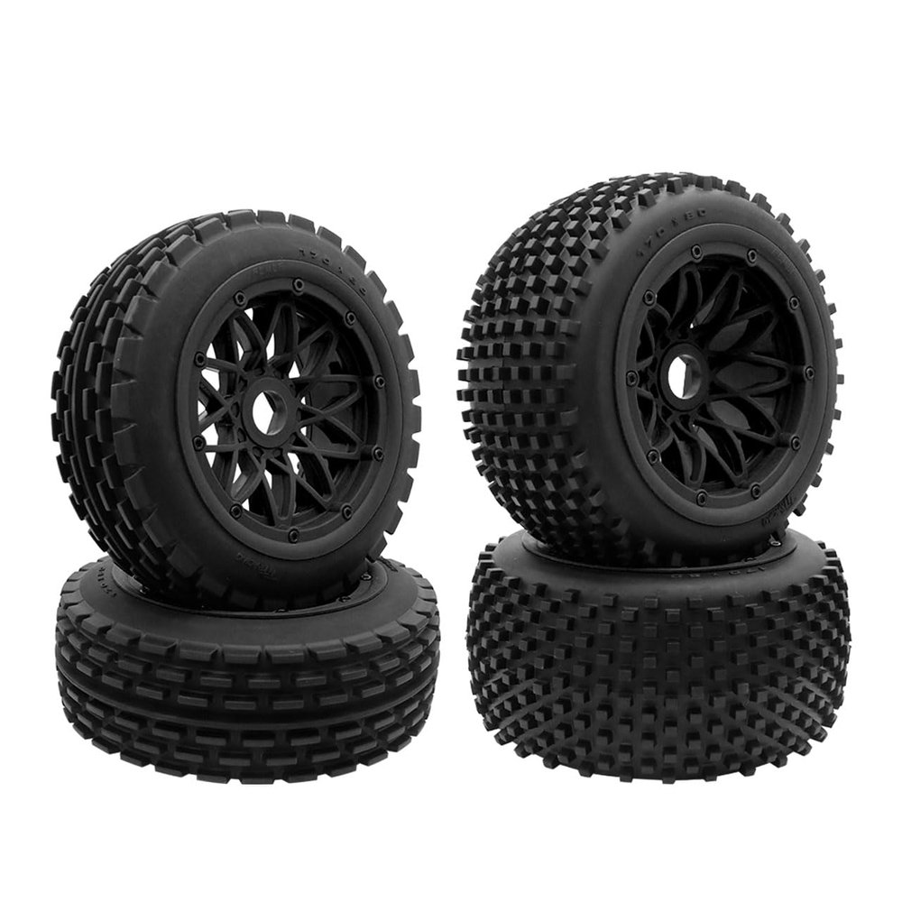 FLMLF Off-Road Nail Tyre Front Rear Wheel Tire 170X60/80mm for 1/5 HPI ROFUN BAHA KM ROVAN Baja 5B SS Rc Car Parts (Black)
