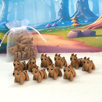 10pcs 3D Printed Christmas Reindeers, Articulated Mini Reindeers, Fidget Christmas Animal Reindeers, Fidget Mini Animal Toy - AR001-10X