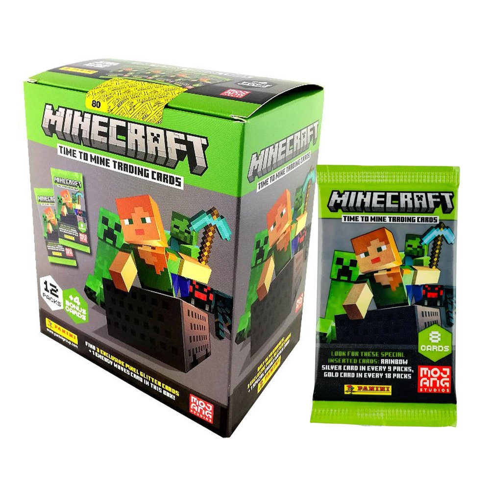 Panini Minecraft Mega Box Official Trading Cards, 72 Cards per Box, Exclusive Foil Parallels, Rare Inserts, Great Gift for Kids & Gamers