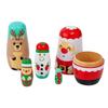 Fun Express 1" - 5" Christmas Characters Wood Nesting Dolls - 5 Pieces view 1