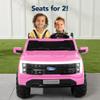 Best Choice Products Licensed Ford F-150 Lightning Truck Kids 24V 2-Seater Electric Ride On Car Toy w/ 132lb Weight Capacity, Parent Control - Pink view 3