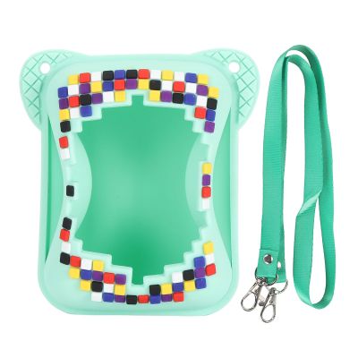 GOTOTOP Case Silicone Cover Case for BITZEE Interactive Toy Digital Pet, Travel Storage Bag, with Lanyard, Christmas, Thanksgiving, Birthdays (Green)