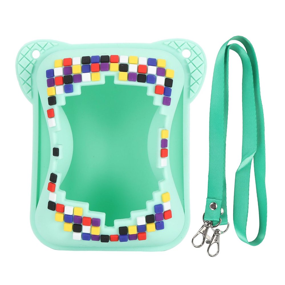 GOTOTOP Case Silicone Cover Case for BITZEE Interactive Toy Digital Pet, Travel Storage Bag, with Lanyard, Christmas, Thanksgiving, Birthdays (Green)
