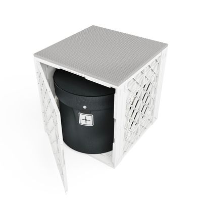 UbeCube CratePlay Storage Kit for Building Blocks, Includes Crate, Topper and Bag, Black Crate, Gray Topper (White Crate - Gray Topper)