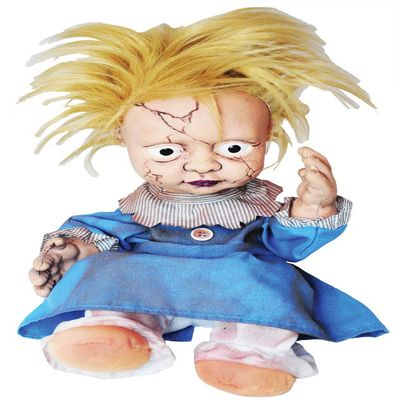212 Main Kicking Animated Creepy Scary Girl Doll Multicoloured