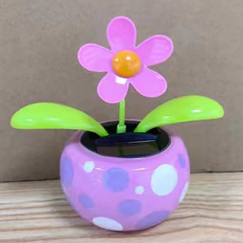 Rosojodg Pink Flower Solar Powered Dancing in Colorful Shape Flip Flap Animated Bobblehead Dancer Window Sun Catcher Car Dashboard Decor Solar Power Kits,Learning and Education