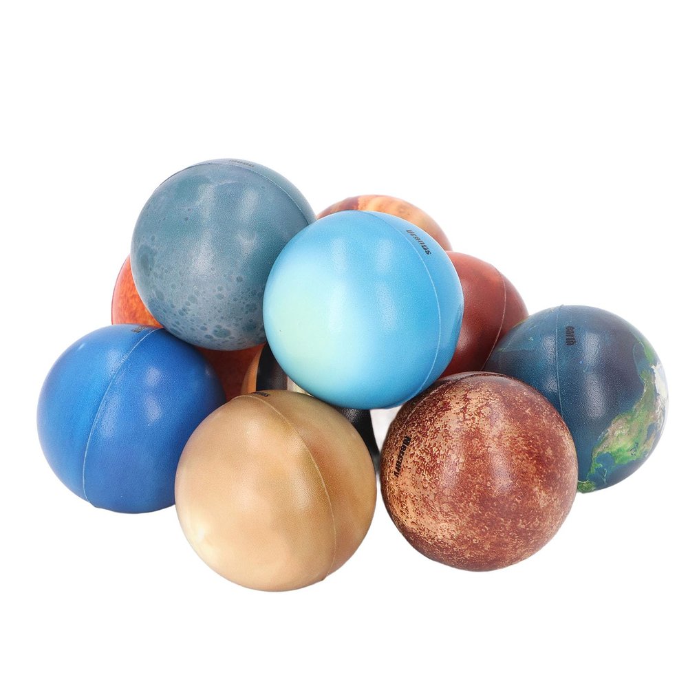 10PCS Solar System Planet Stress Balls,Stress Relief Planets and Space Ball Educational Toys,Anti Stress Solar Educational Balls for Adults, Novelty Place Solar System Stress Balls