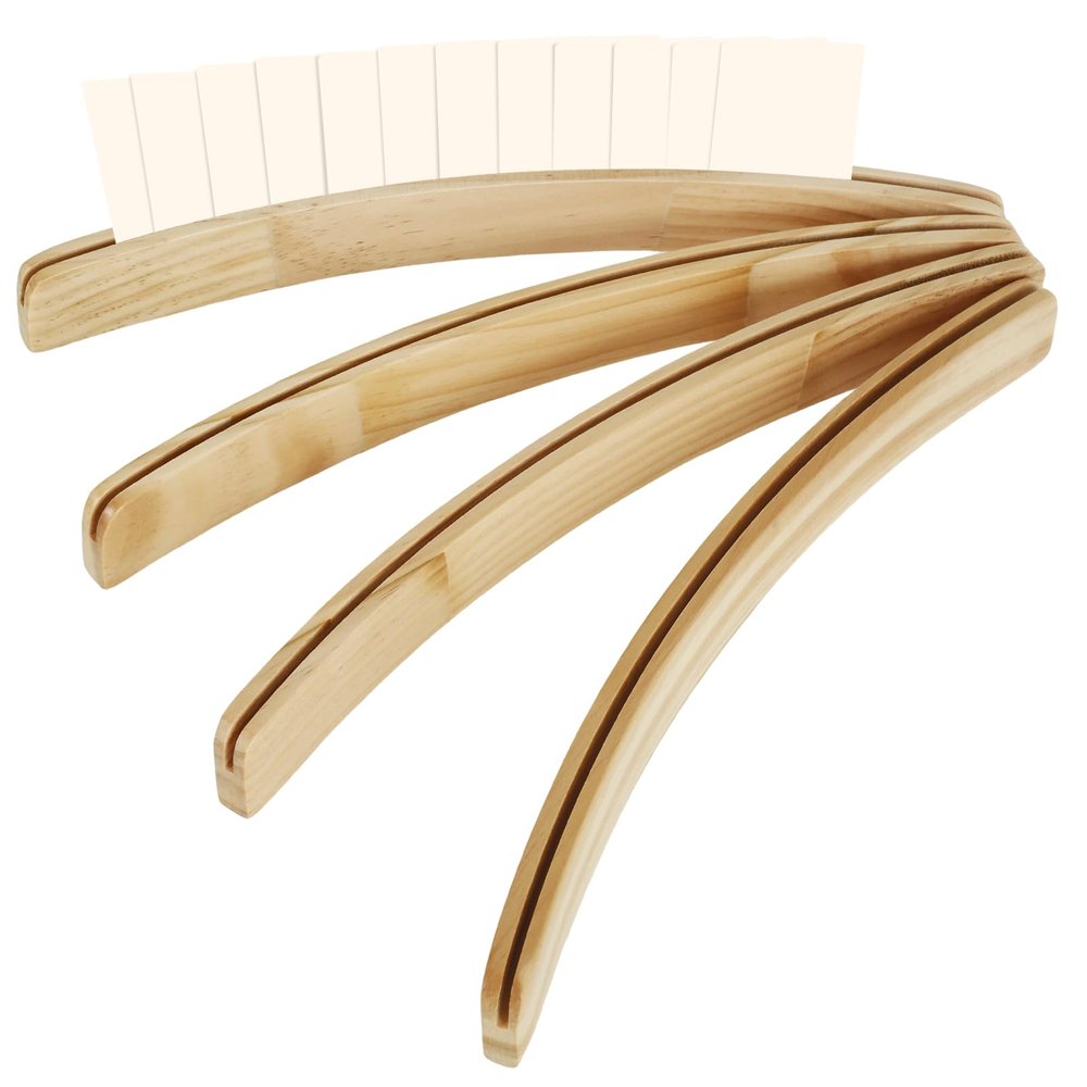 4Pcs Playing Curved Playing Card Rack Holder Space Saving Playing Card Organizer Holder Wood Playing Card Display Rack Smooth Playing Card Display Holder for Card Game