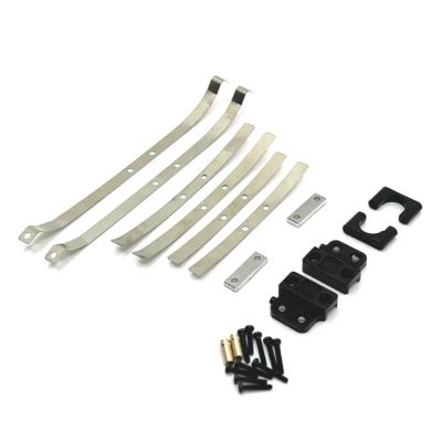 HLSONHENGM MN82 LC79 Metal Rear Axle Shock Absorber Leaf Springs and Fixed Seat Mount Bracket Set 1/12 RC Car Upgrade Parts Accessories(Black)