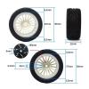 HLSONHENGM 4Pcs 50mm Rubber Tire Tyre Wheel for SG1603 SG1604 SG1605 UDIRC UD1601 UD1602 UD1603 UD1604 1/16 RC Car Upgrade Parts(White) view 2