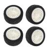 HLSONHENGM 4Pcs 50mm Rubber Tire Tyre Wheel for SG1603 SG1604 SG1605 UDIRC UD1601 UD1602 UD1603 UD1604 1/16 RC Car Upgrade Parts(White) view 4