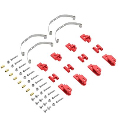 HLSONHENGM for WPL 4x4 6x6 Steel Shock Absorber Suspension Leaf Springs for WPL B14 B24 B1 B16 B36 for JJRC Q60 Q63 Q75 1/16 RC Car Upgrade Parts(Red 4x4)
