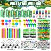 158Pcs Soccer Party Favors for Kids Boys, 12 Guests Goodie Bag Fillers with Rotatable Finger Stress Toys Whistles Bracelet Keychain Sticker for Birthday Party, Classroom Rewards & Return Gifts view 3