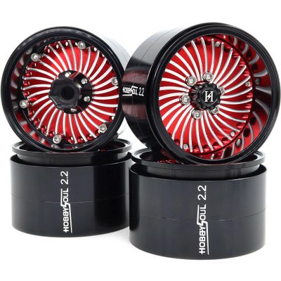 HOBBYSOUL 2.2 Beadlock Wheels Adjustable Offset Rims Wide 40mm for RC Crawler Gen8 Everest gen 7 Pro / SCX10 Capra / TRX4 AMG 6x6 Upgrades,HS701519