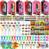 158Pcs Spider Party Favors - 12 Guests Set Include Goodie Box Straw Mini Notebooks Slap Bracelets Keychain Blowers Stickers Sticky hands Toy, for Carnival Classroom Prizes Birthday Party Gift view 1