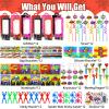 158Pcs Spider Party Favors - 12 Guests Set Include Goodie Box Straw Mini Notebooks Slap Bracelets Keychain Blowers Stickers Sticky hands Toy, for Carnival Classroom Prizes Birthday Party Gift view 3