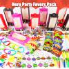 158Pcs Spider Party Favors - 12 Guests Set Include Goodie Box Straw Mini Notebooks Slap Bracelets Keychain Blowers Stickers Sticky hands Toy, for Carnival Classroom Prizes Birthday Party Gift view 4
