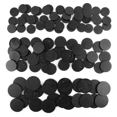 100PCS Miniature Bases with 120PCS Adhesive, 25mm 32mm 40mm Mix Black Round Plastic Model Bases for Gaming Miniatures or Wargames Boardgaming Table Games