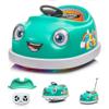 12V Dual Battery Electric Ride on Kids Bumper Car w/Remote Control,360 Degree Spin,Push Rod Rocker Horse Function,3-Speeds Babies & Toddlers Bumping Car Ride on Toy Gift for 1-4 Years ChildrenGreen view 1